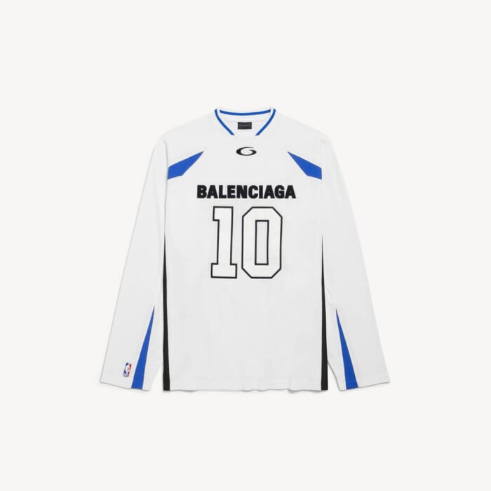 ホワイト/マルチカラー の メンズ Balenciaga | Nba Collaboration オーバーサイズ ロングスリーブ Tシャツ