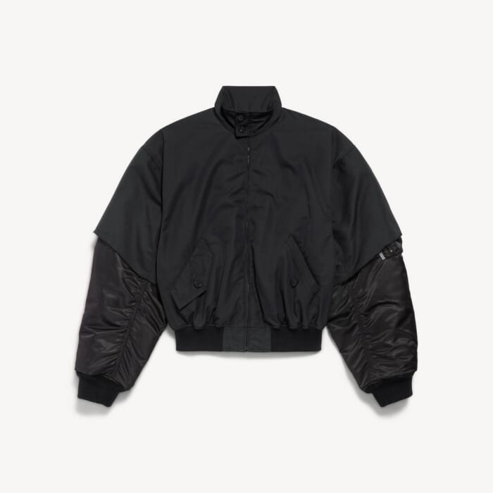 ブラック の メンズ ハイブリッド Harrington ジャケット