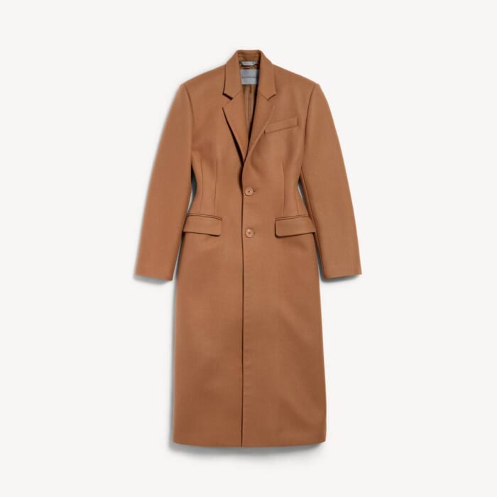 キャメル の ウィメンズ シングルブレストコート