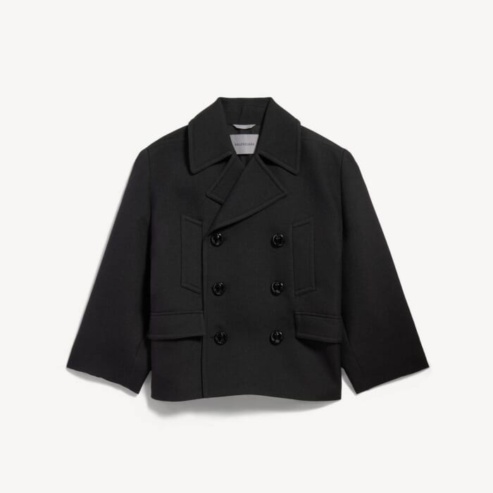 ブラック の メンズ ショートピーコート