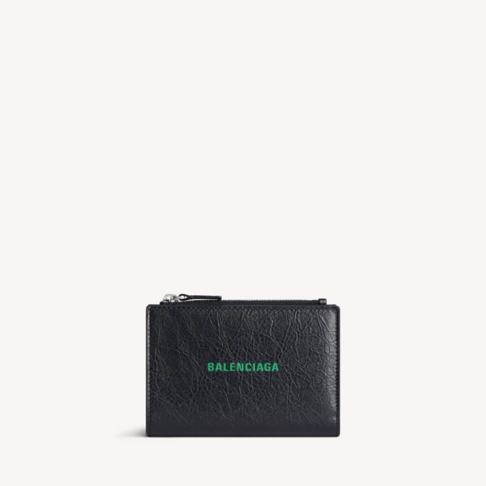 ブラック/グリーン の メンズ Cash バーティカル二つ折りカードホルダー