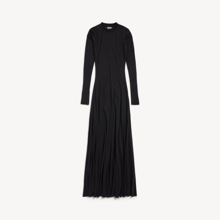 ブラック の ウィメンズ ロングスリーブ マキシドレス