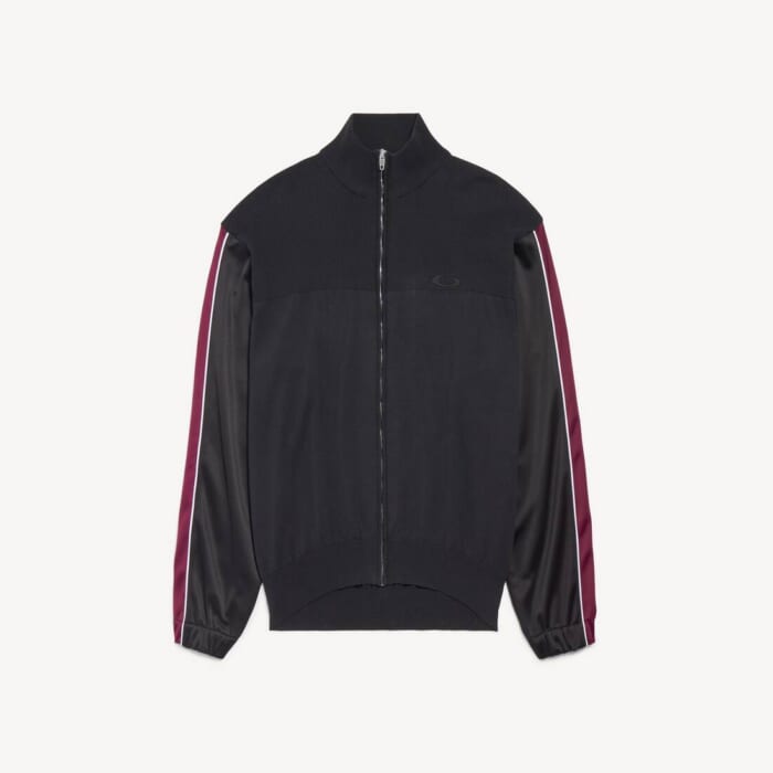 ダークグレー の メンズ ハイブリッド ジップアップセーター