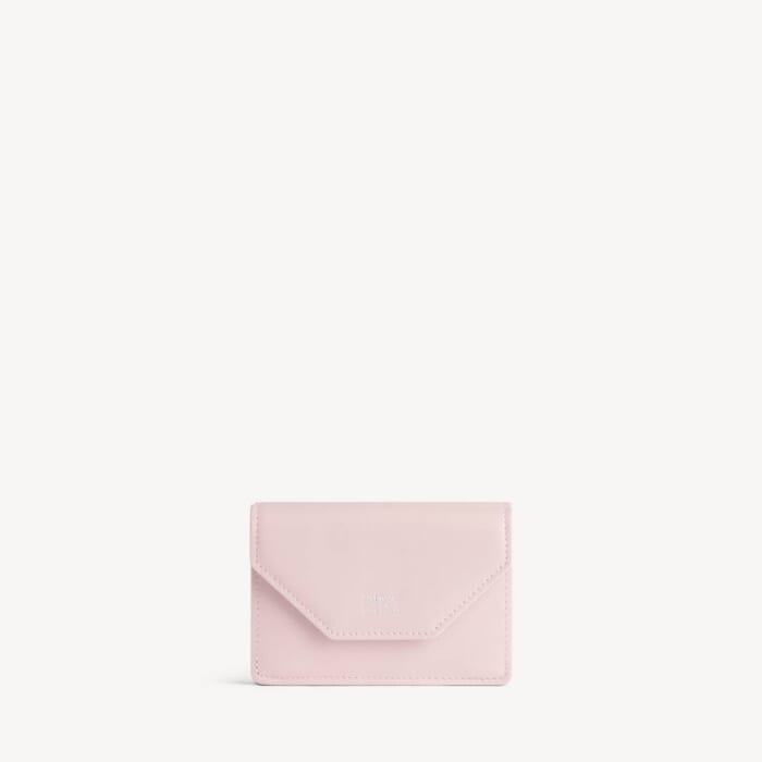 スエードピンク /ダークバーガンディ の ウィメンズ Envelope ミニ ウォレット