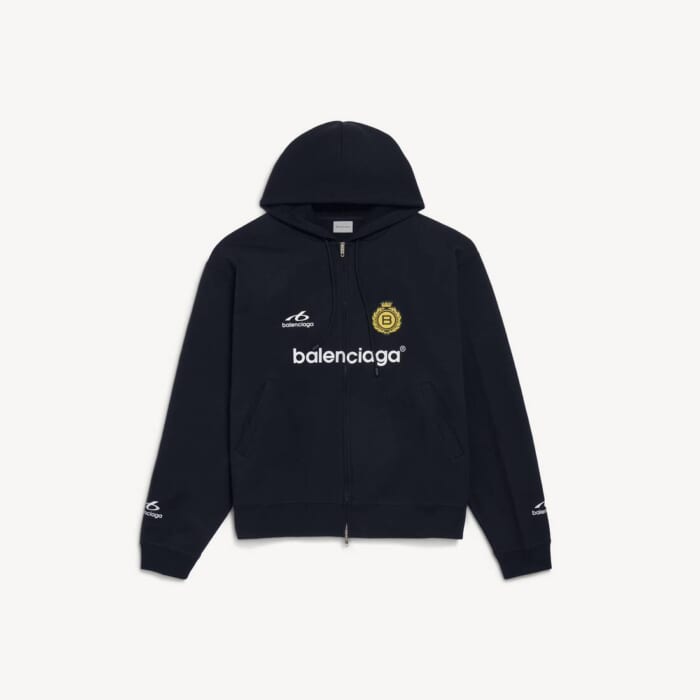 ブラック の メンズ Soccer オーバーサイズ ジップアップフーディ