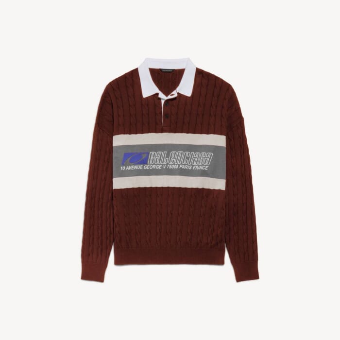 バーガンディ/マルチカラー の メンズ Sporty Block Patched ポロ