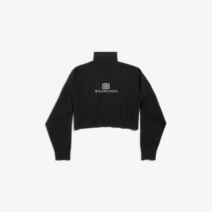ブラック/ホワイト の ウィメンズ Cropped ハイネック