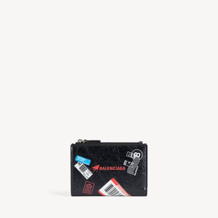 ブラック/マルチカラー の メンズ Cash バーティカル二つ折りカードホルダー