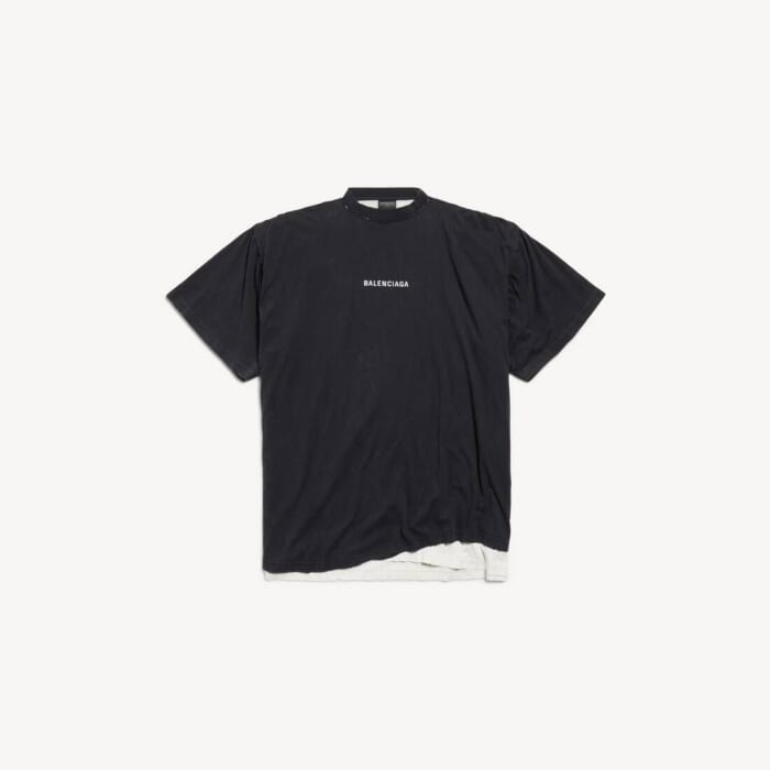 フェードブラック の メンズ Balenciaga Back ダブル Tシャツ