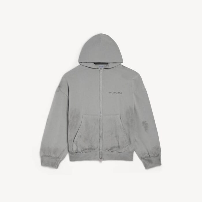 Balenciaga グレー の メンズ Balenciaga Back ジップアップフーディ レギュラーフィット