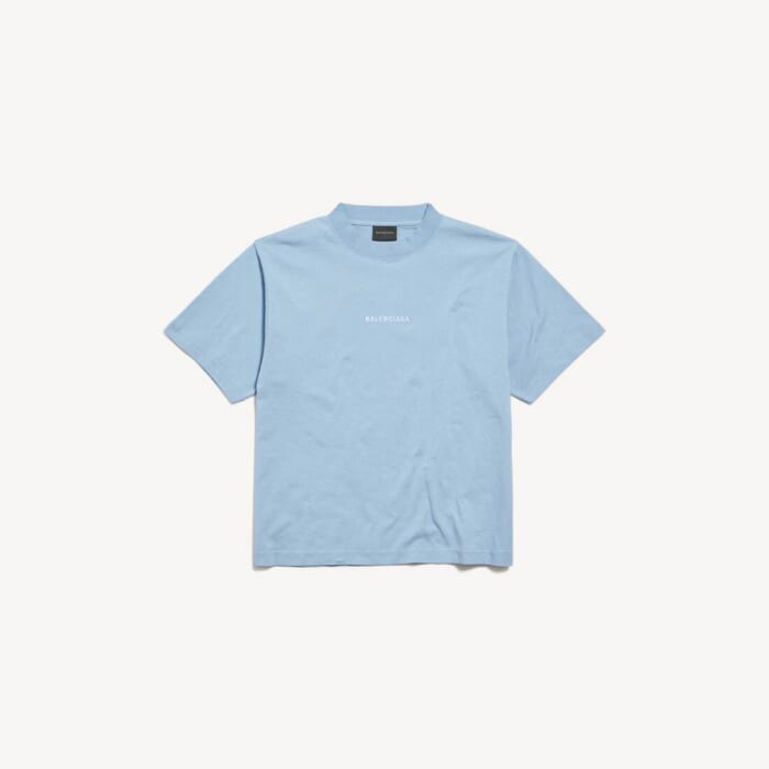 ブルー／ホワイト の ウィメンズ Balenciaga Back Tシャツ ミディアムフィット