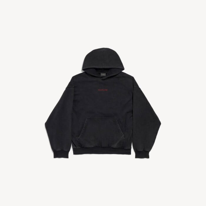 フェードブラック/ レッド の メンズ Balenciaga Back Hoodie ミディアムフィット