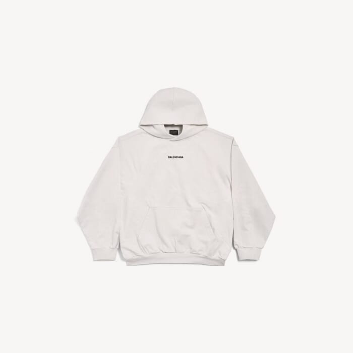 New Balenciaga Back Hoodie ミディアムフィット で オフホワイト