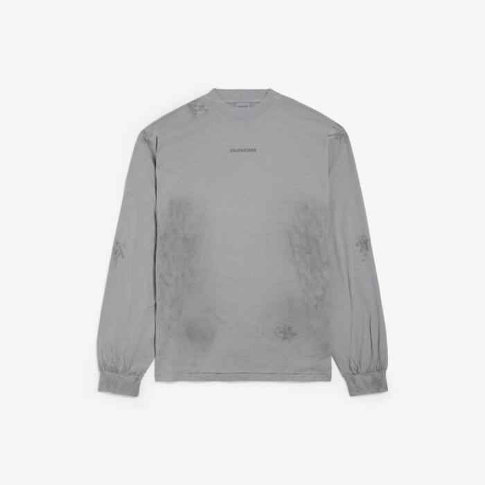 Balenciaga グレー の メンズ Balenciaga Back ロングスリーブ Tシャツ ミディアムフィット