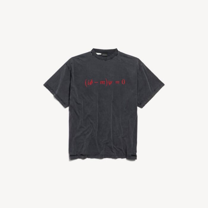 ウォッシュド ブラック/レッド の メンズ Dirac Equation オーバーサイズ Tシャツ