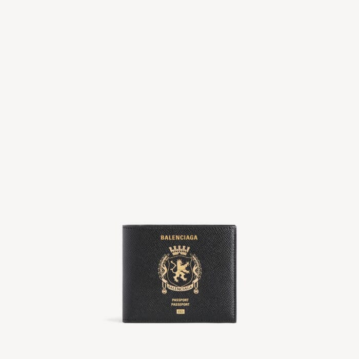 ブラック の メンズ Passport スクエア フォールデッドウォレット