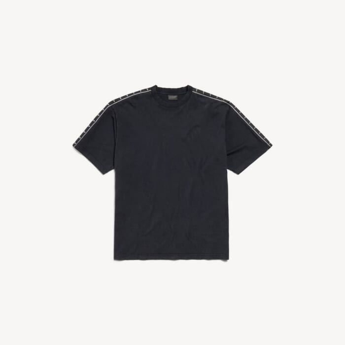 フェードブラック の メンズ Stripe Tシャツ ミディアムフィット