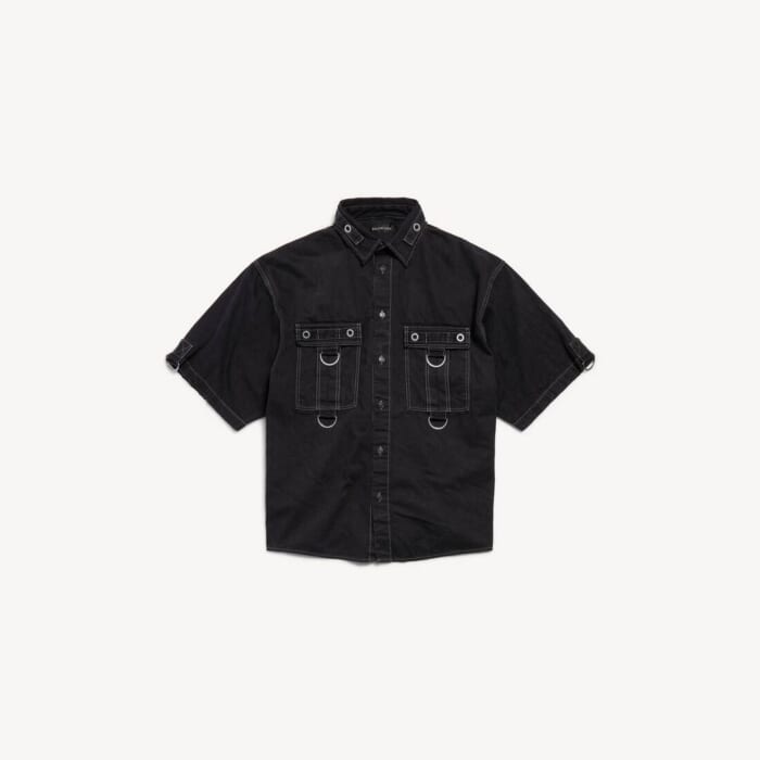 ライトウェイト ブラック の メンズ D-ring Cargo シャツ