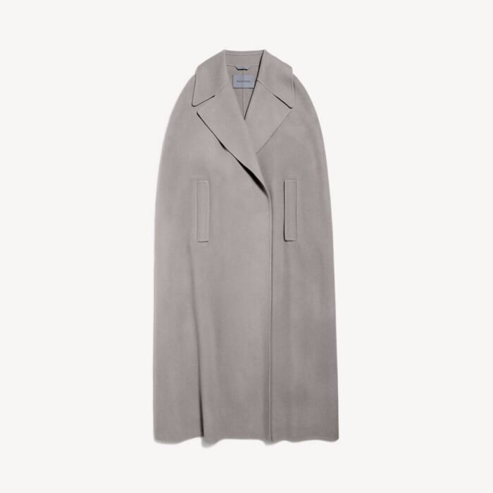 Balenciaga グレー の メンズ ロング ダブルフェイス ケープコート