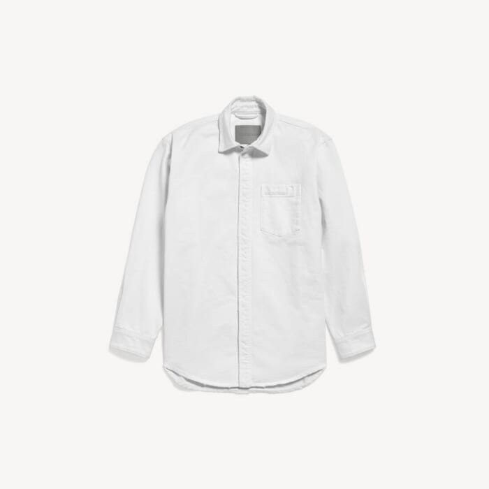 ホワイト の メンズ デニム ロングスリーブシャツ