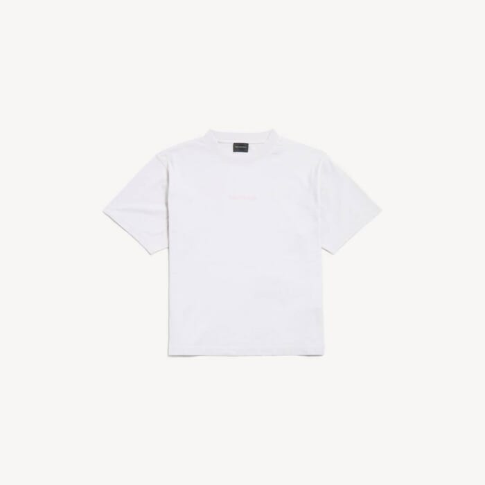 ダーティーエフェクト ホワイト の ウィメンズ Balenciaga Back Tシャツ ミディアムフィット