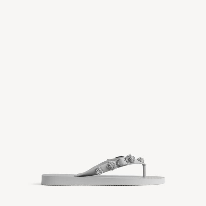 Balenciaga グレー/クリスタル の ウィメンズ Cagole トング サンダル