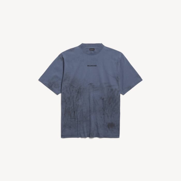 フェード ダークブルー/ブラック の メンズ Balenciaga Back Tシャツ ミディアムフィット