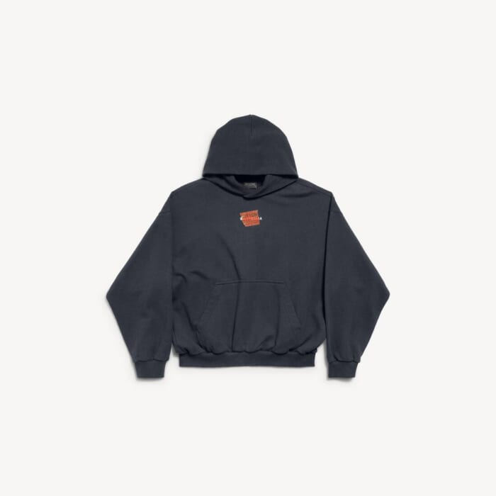 フェードブラック の メンズ Taped Balenciaga Back Hoodie ミディアムフィット