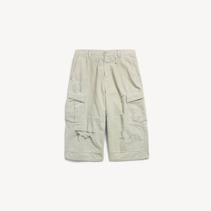 ミリタリーベージュ の メンズ クロップド Cargo パンツ