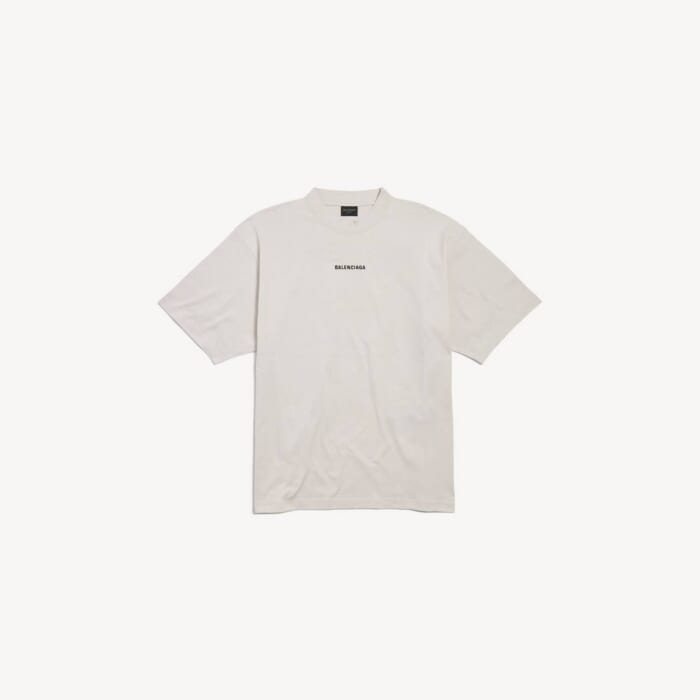 New Balenciaga Back Tシャツ ミディアムフィット で オフホワイト