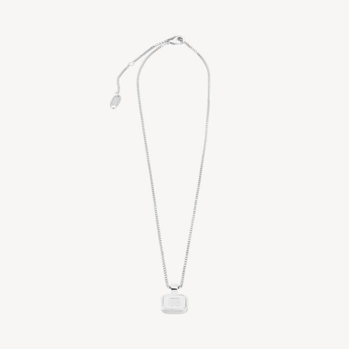 Nano Square ロングネックレス で シルバー