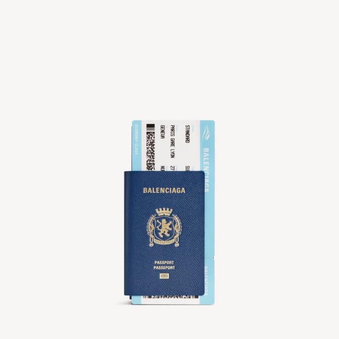 ブルー の メンズ Passport ロング ウォレット 1 チケット