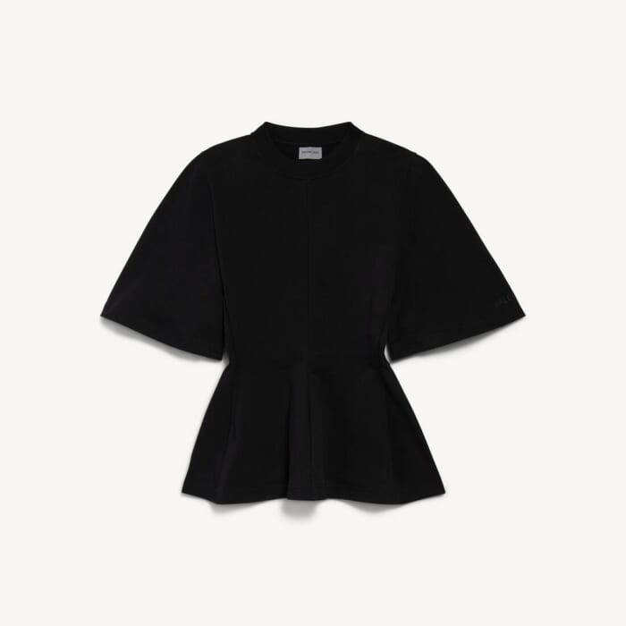 ブラック の ウィメンズ シェイプドtシャツ