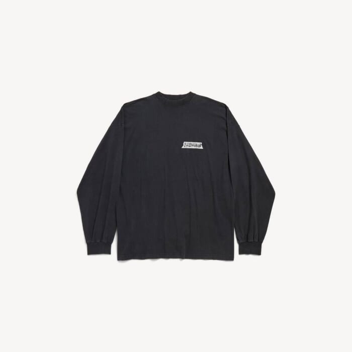 フェードブラック の メンズ Masking Tape ロングスリーブ Tシャツ ラージフィット