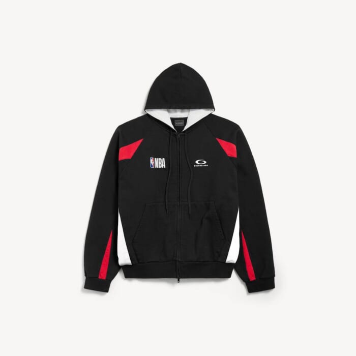 ブラック/マルチカラー の メンズ Balenciaga | Nba Collaboration オーバーサイズ ジップアップ フーディ