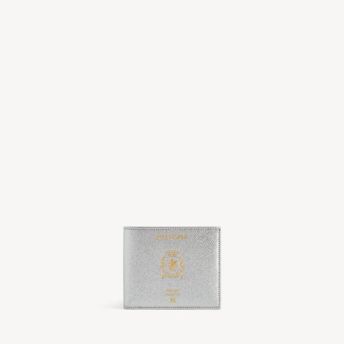 シルバー の メンズ Passport スクエア フォールデッドウォレット