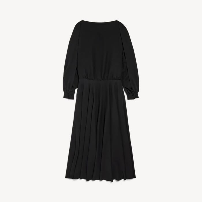 ブラック の ウィメンズ ロングスリーブ バルーンドレス