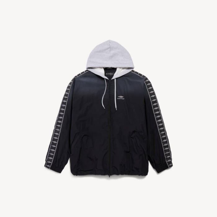 ブラック/グレー の メンズ Stripe トラックスーツ ジャケット ラージフィット
