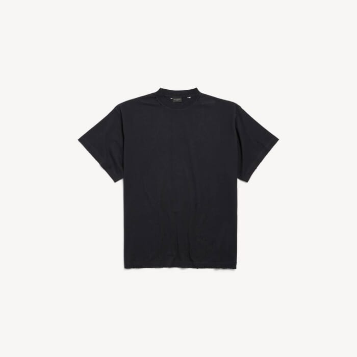 杢ブラック/レッド の メンズ Security Tape Logo Tシャツ オーバーサイズ