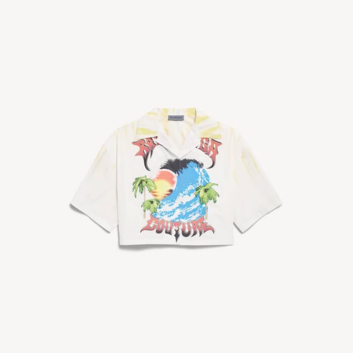 ホワイト/イエロー の ウィメンズ Extreme Tie Dye ボウリングシャツ