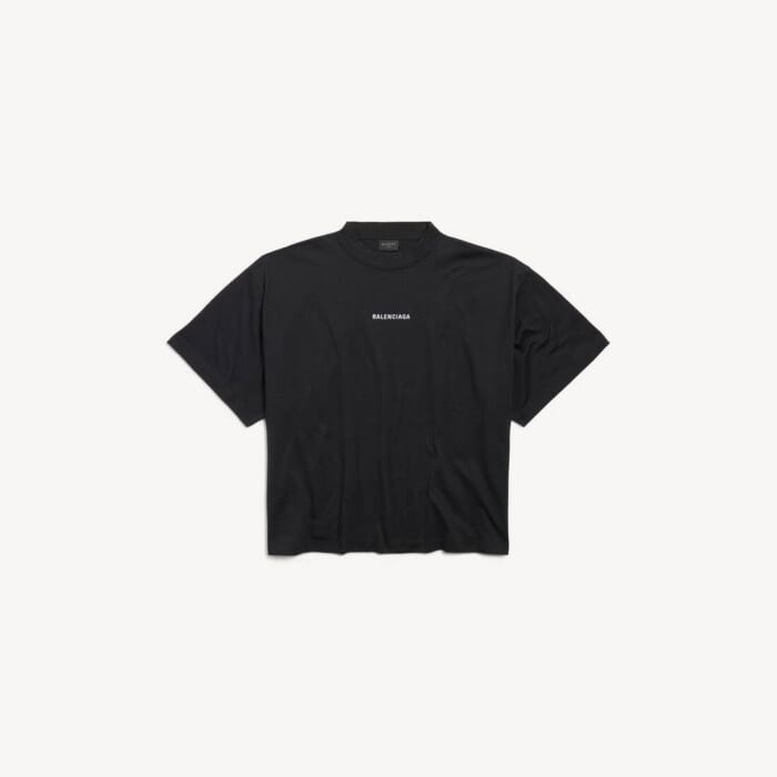 ブラック/ホワイト の ウィメンズ Balenciaga Back Cropped Tシャツ