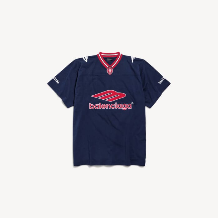 ダークネイビー/レッド の メンズ 3b Football Vネック Tシャツ オーバーサイズ