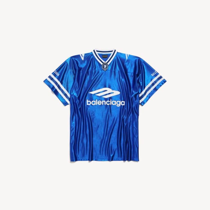 ロイヤルブルー/ホワイト の メンズ 3b Football Vネック Tシャツ オーバーサイズ
