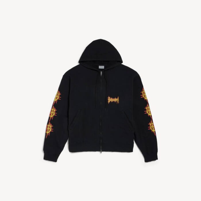 ブラック の メンズ Balenciaga Sacré Cœur オーバーサイズ ジップアップ フーディ