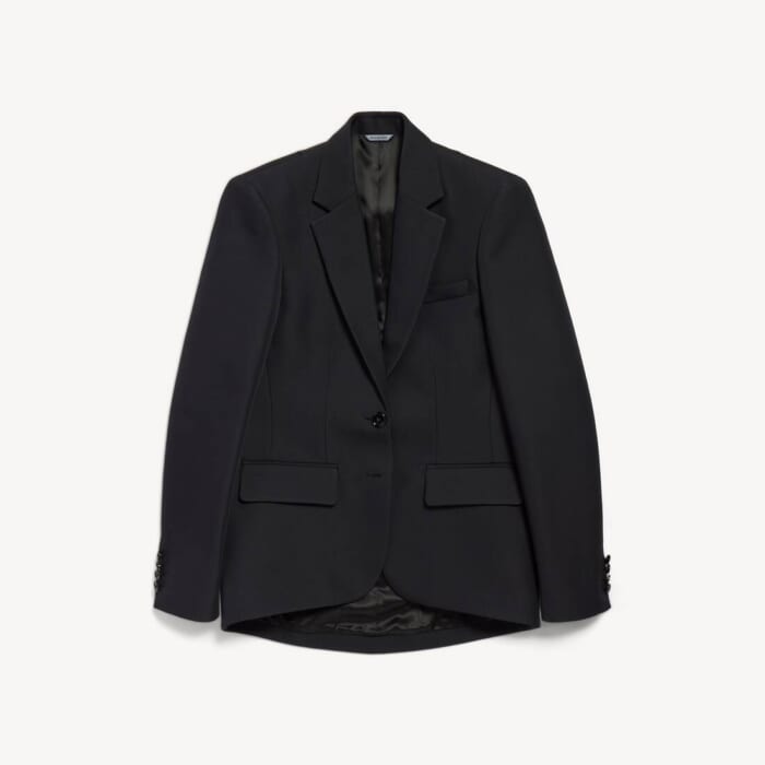 ブラック の ウィメンズ シングルブレスト Cocoon ジャケット