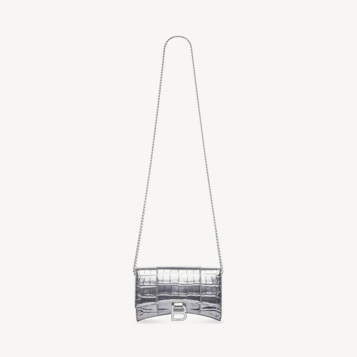 シルバー の ウィメンズ Hourglass チェーン ミニウォレット