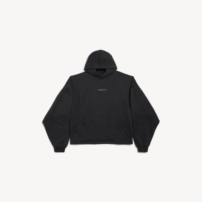 ブラック の ウィメンズ Balenciaga Back Cropped Hoodie