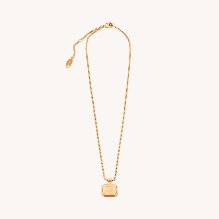 Nano Square ロングネックレス で ゴールド
