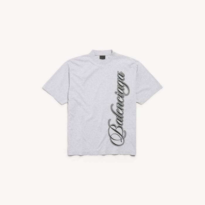 ライト ヘザー グレー/アイボリー の メンズ Cursive Tシャツ ミディアムフィット