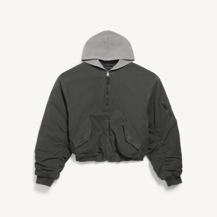 チャコール の メンズ フーデッド Standard Bomber ジャケット